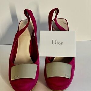 Dior Fuchsia Slingback Heels